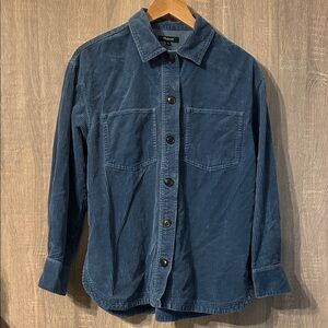 Madewell Blue Corduroy Shacket Size Small
